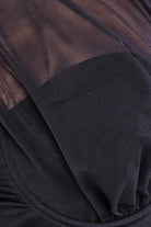 Women's Shirts - Bodysuits One Shoulder Detail Mesh Bodysuit
