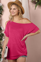 Women's Shirts One Side Cold Shoulder Detailed Drapery Top