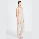 Women’s Emory Park open back jumpsuit vacation in beige with a stylish design for warm weather outings