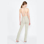 Emory Park open back jumpsuit vacation featuring a trendy halter design and fitted silhouette