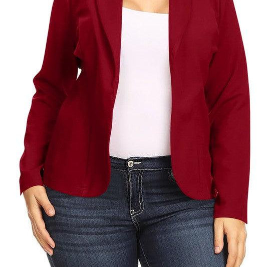 Women's Coats & Jackets Open Front Long Sleeves Waist Length Blazer Jacket