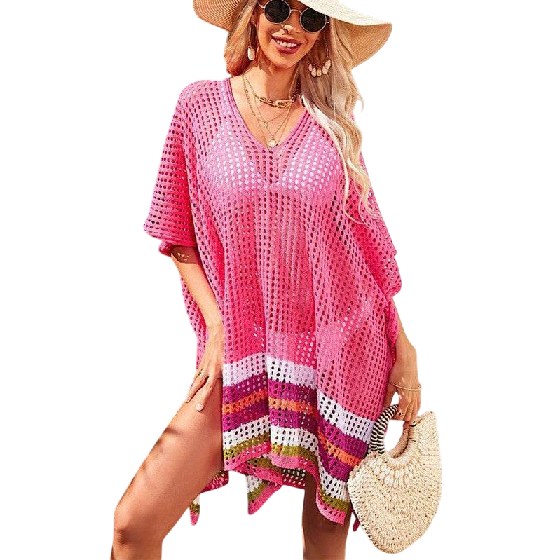 Womens Open Knit Crochet Cover Up