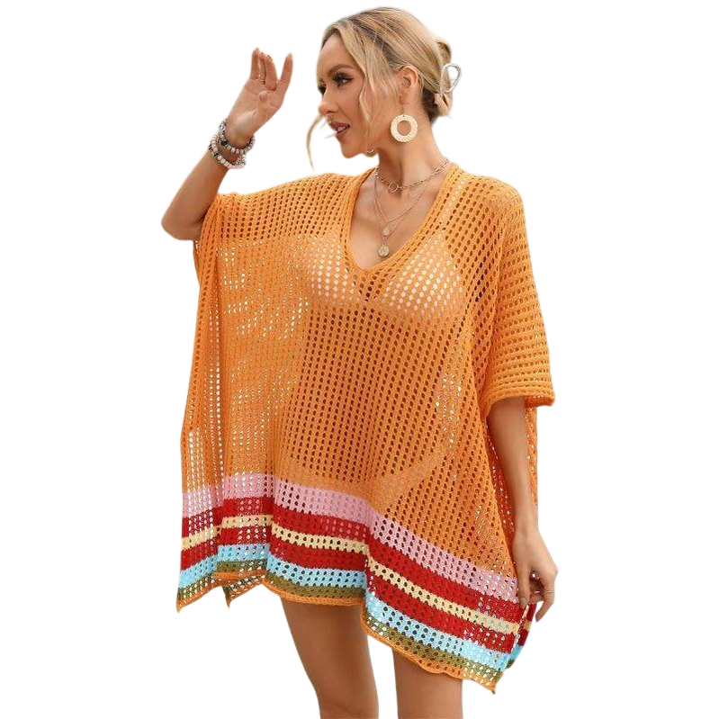 Womens Open Knit Crochet Cover Up