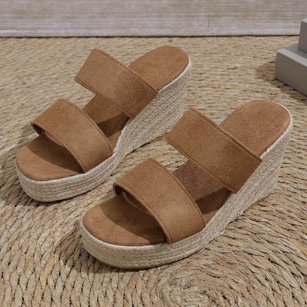 Open Toe Wedge Sandals - VacationGrabs
