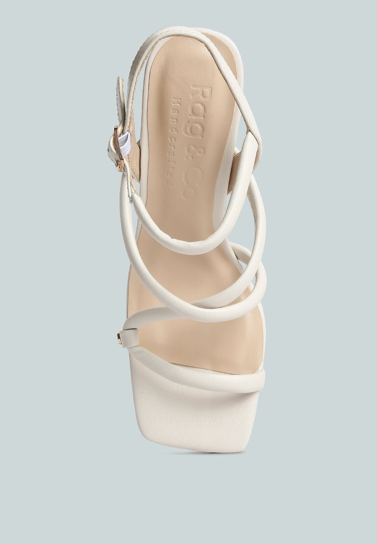 Artha Open Square Toe Block Heel Sandals