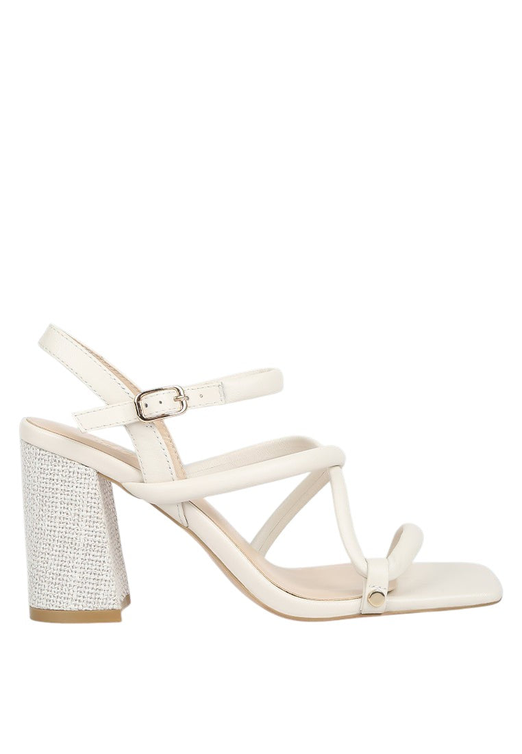 Artha Open Square Toe Block Heel Sandals