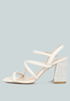 Artha Open Square Toe Block Heel Sandals