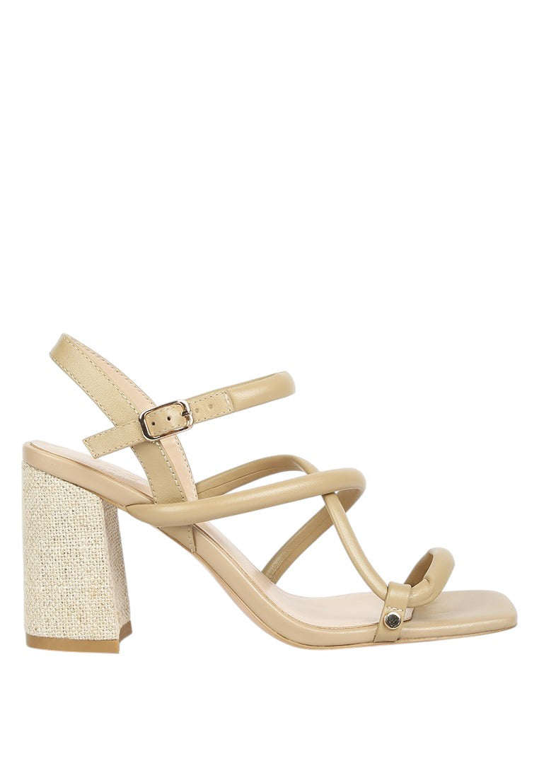 Artha Open Square Toe Block Heel Sandals