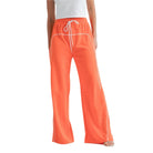 Women's orange drawstring pants with white piping and wide legs by VacationGrabs