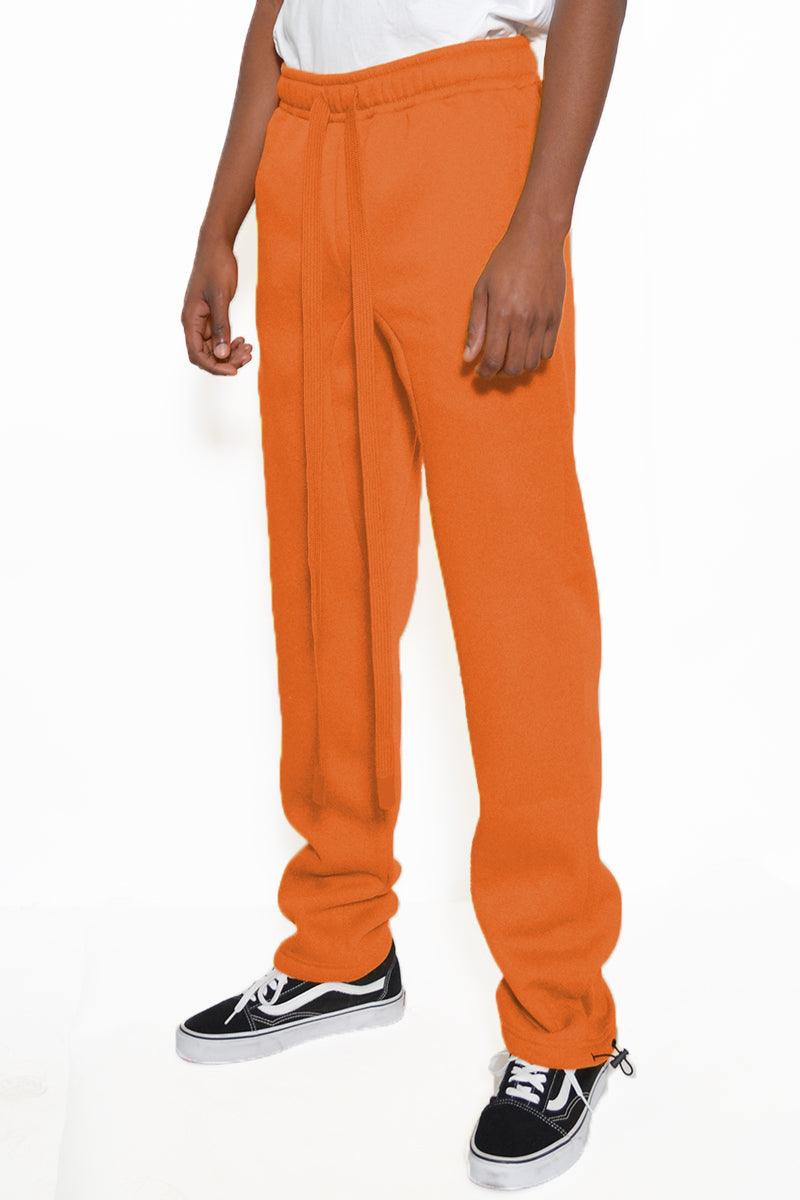 Men's Activewear Orange Tshirt Ankle Toggle Sweatpants Set