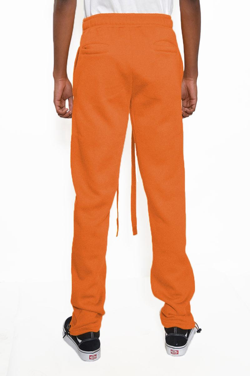 Men's Activewear Orange Tshirt Ankle Toggle Sweatpants Set