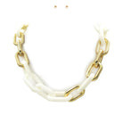 Stylish oval link necklace with white and gold accents for women's jewelry collection