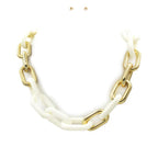 Stylish oval link necklace with white and gold accents for women's jewelry collection