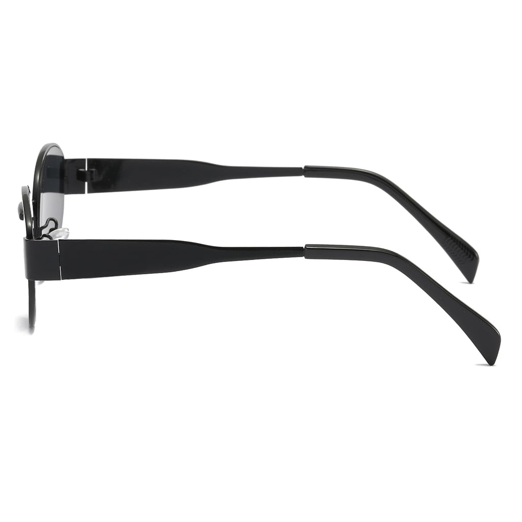 Black oval sunglasses, stylish accessory for sunny days