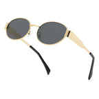 Gold oval sunglasses with dark lenses for stylish sun protection