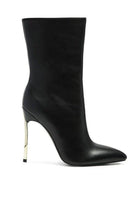 Rag Company Women's Over the Ankle Stiletto Boots in Black with Sleek Design and High Heel