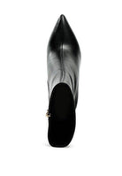 Rag Company black over the ankle stiletto boots with a sleek pointed toe design