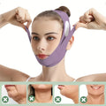 Purple overnight face lift band for skin tightening overnight