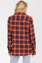 Oversized Checker Plaid Flannel Long Sleeves - VacationGrabs