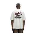 VacationGrabs oversized graphic tee for men in white with bold back print and relaxed fit
