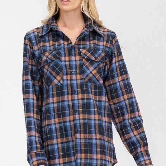Women's Shirts Oversized Plaid Flannel