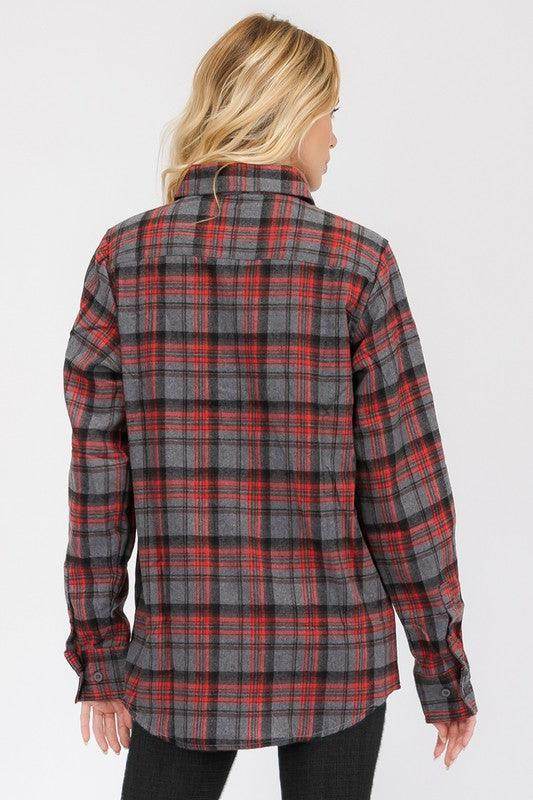 Oversized Plaid Flannel - VacationGrabs