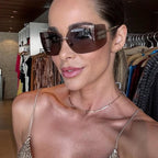Women's oversized sunglasses in brown, perfect for sunny outings