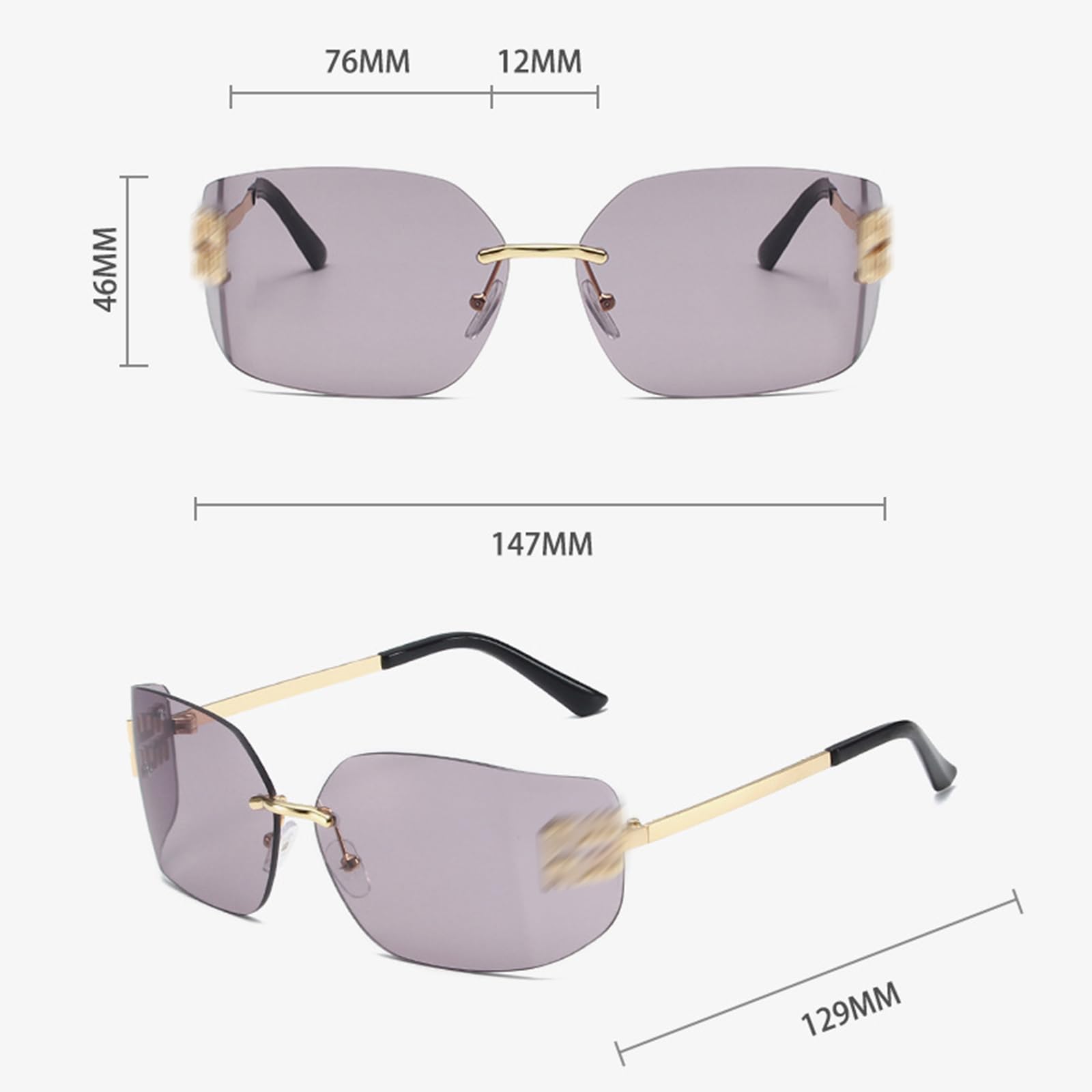 Oversized sunglasses with purple lenses, stylish frame for summer outings
