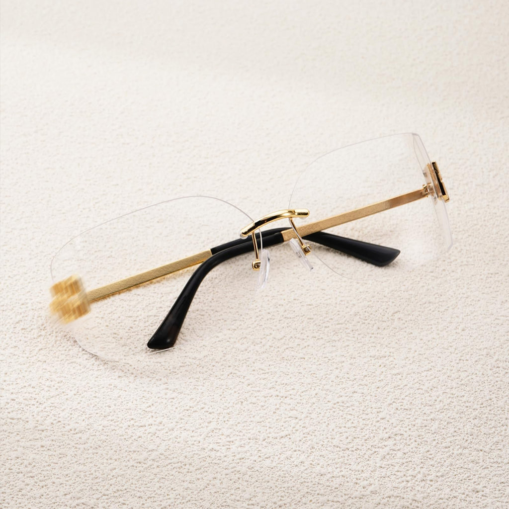 VacationGrabs oversized sunglasses with clear lenses and gold frame