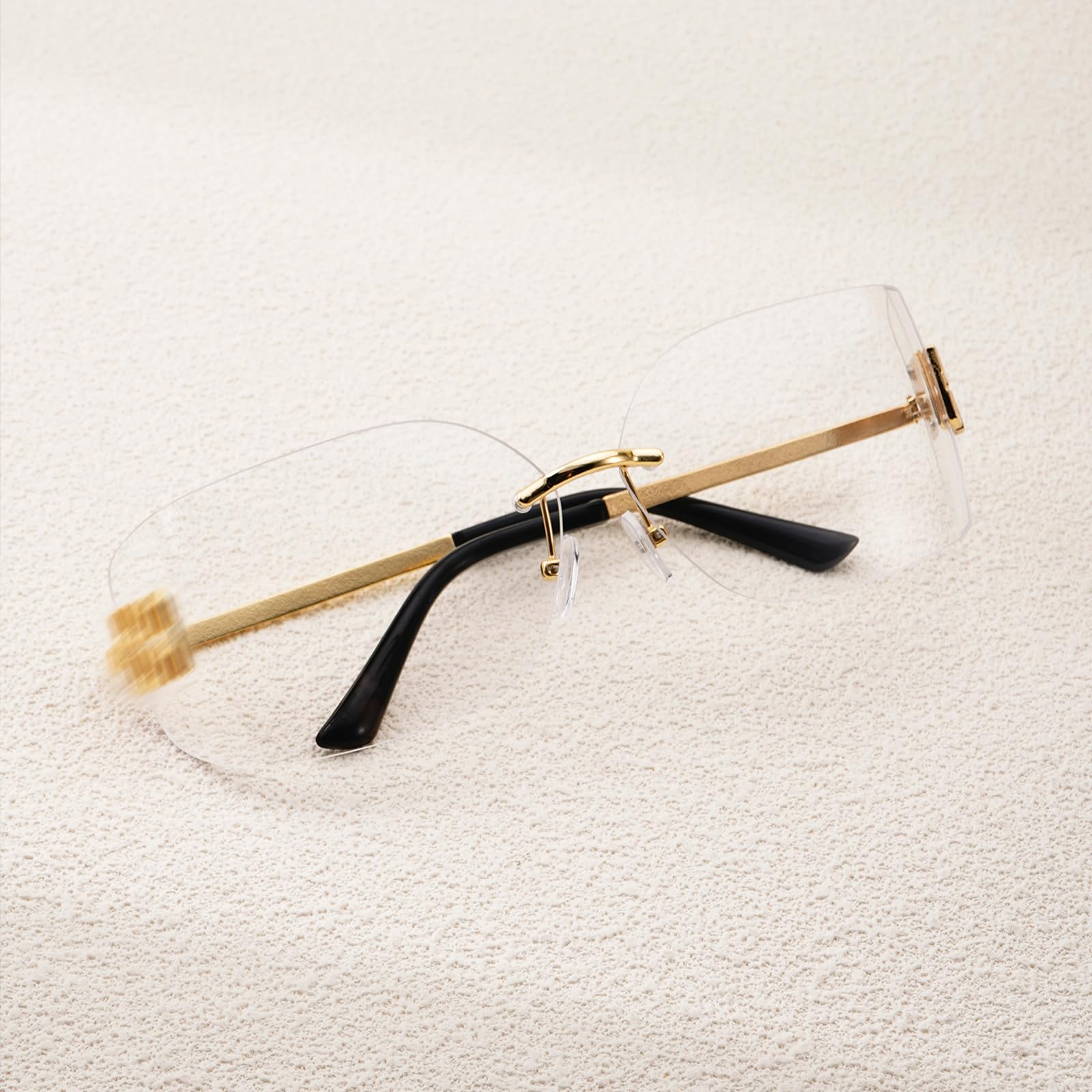 VacationGrabs oversized sunglasses with clear lenses and gold frame