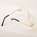 VacationGrabs oversized sunglasses with clear lenses and gold accents