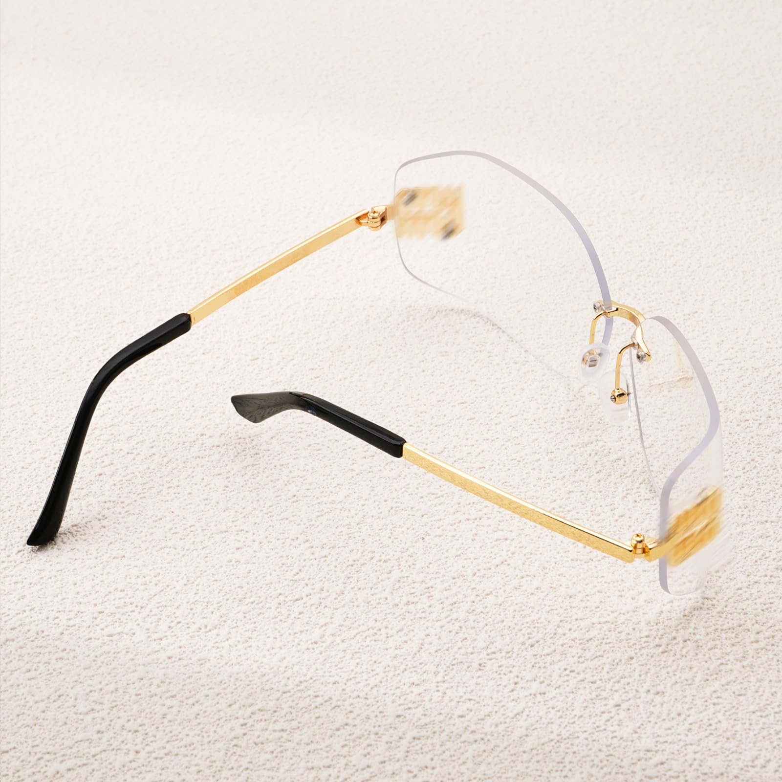 VacationGrabs oversized sunglasses with clear lenses and gold accents