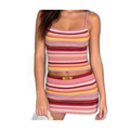Colorful Crop Top and Skirt Set for Women