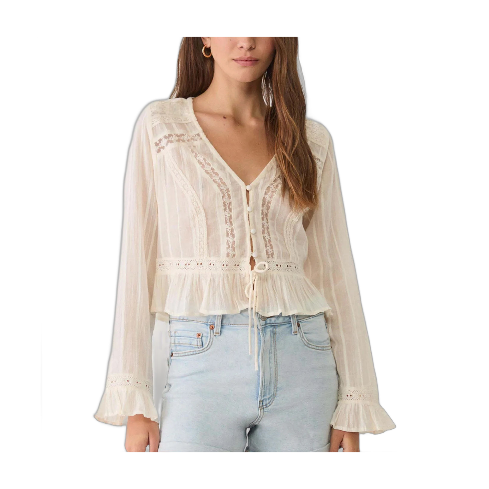 Lace Black Blouse for Women's Casual Style