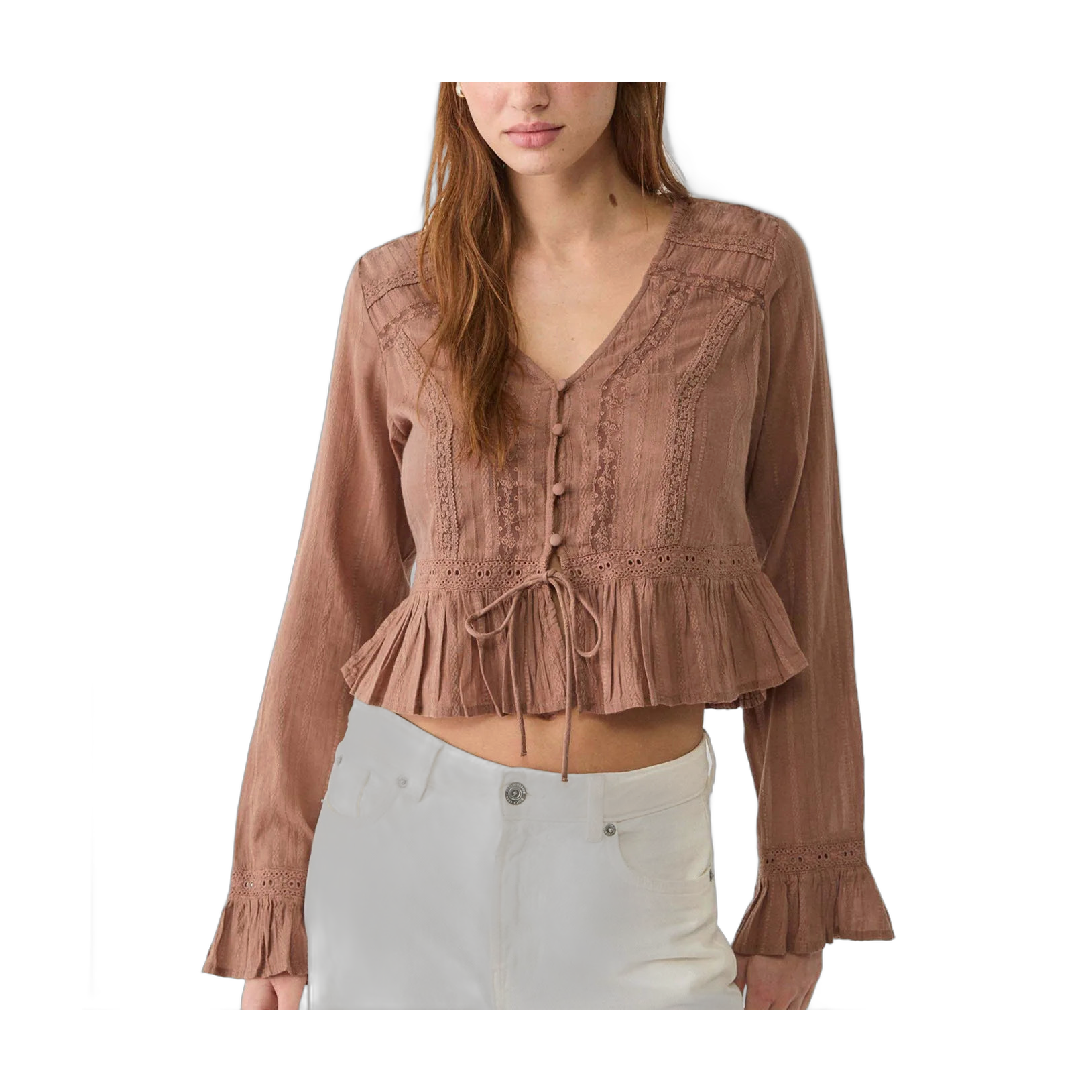 Blusa negra de encaje para mujer, estilo casual