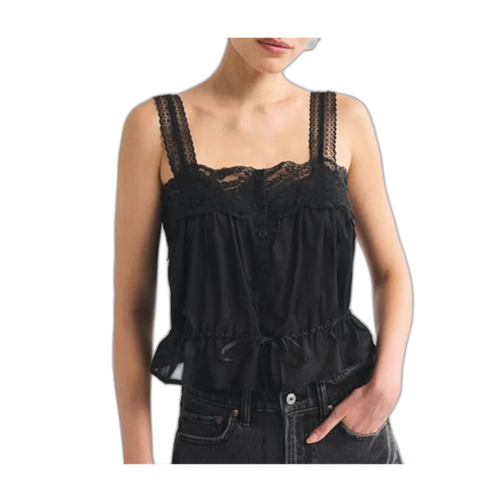 Women's Lace Crop Top for Vacation Outfits