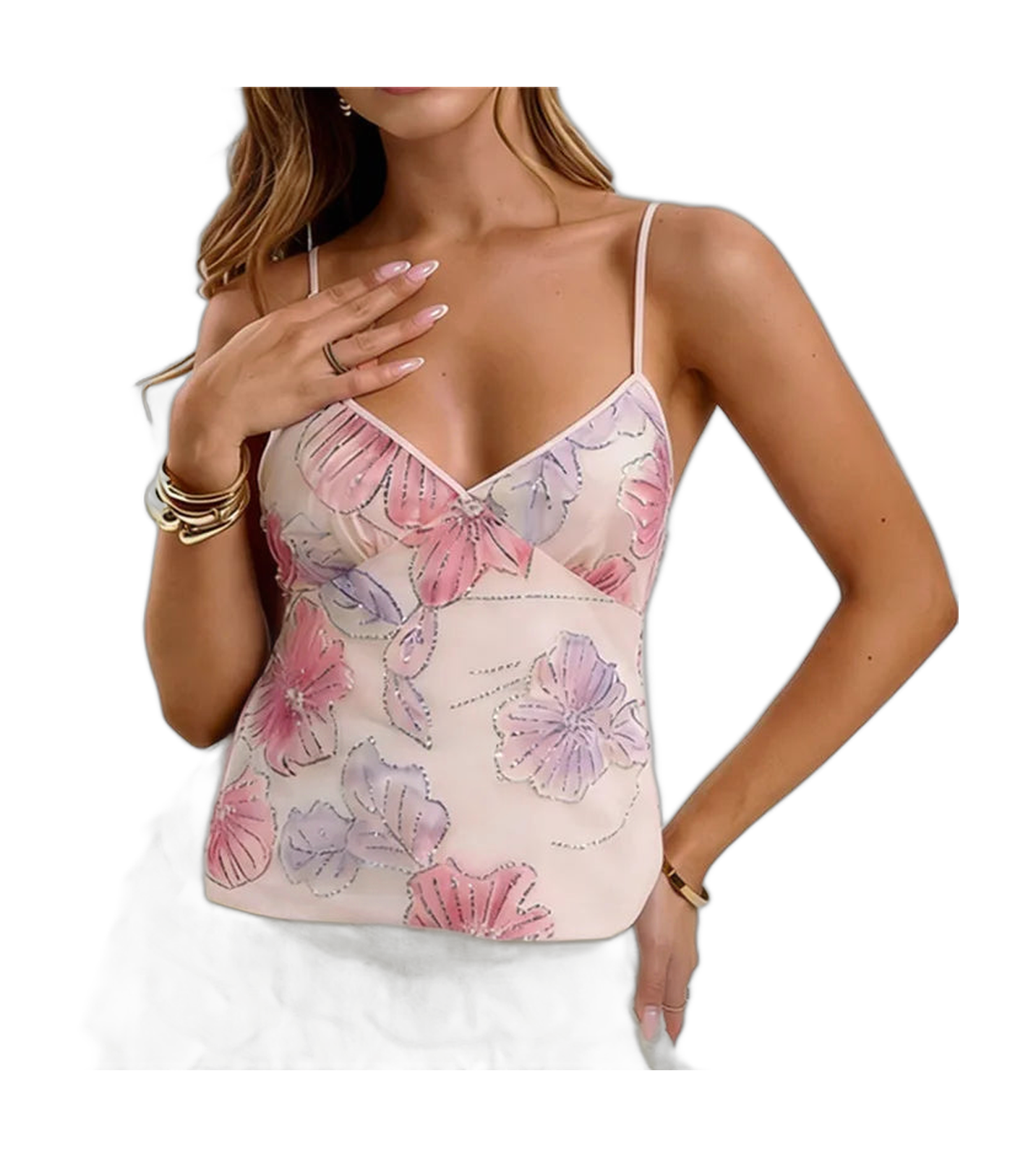 Floral Spaghetti Strap Tank Top for Women