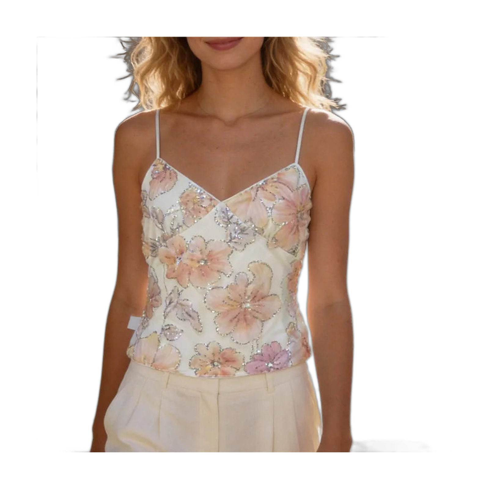 Floral Spaghetti Strap Tank Top for Women