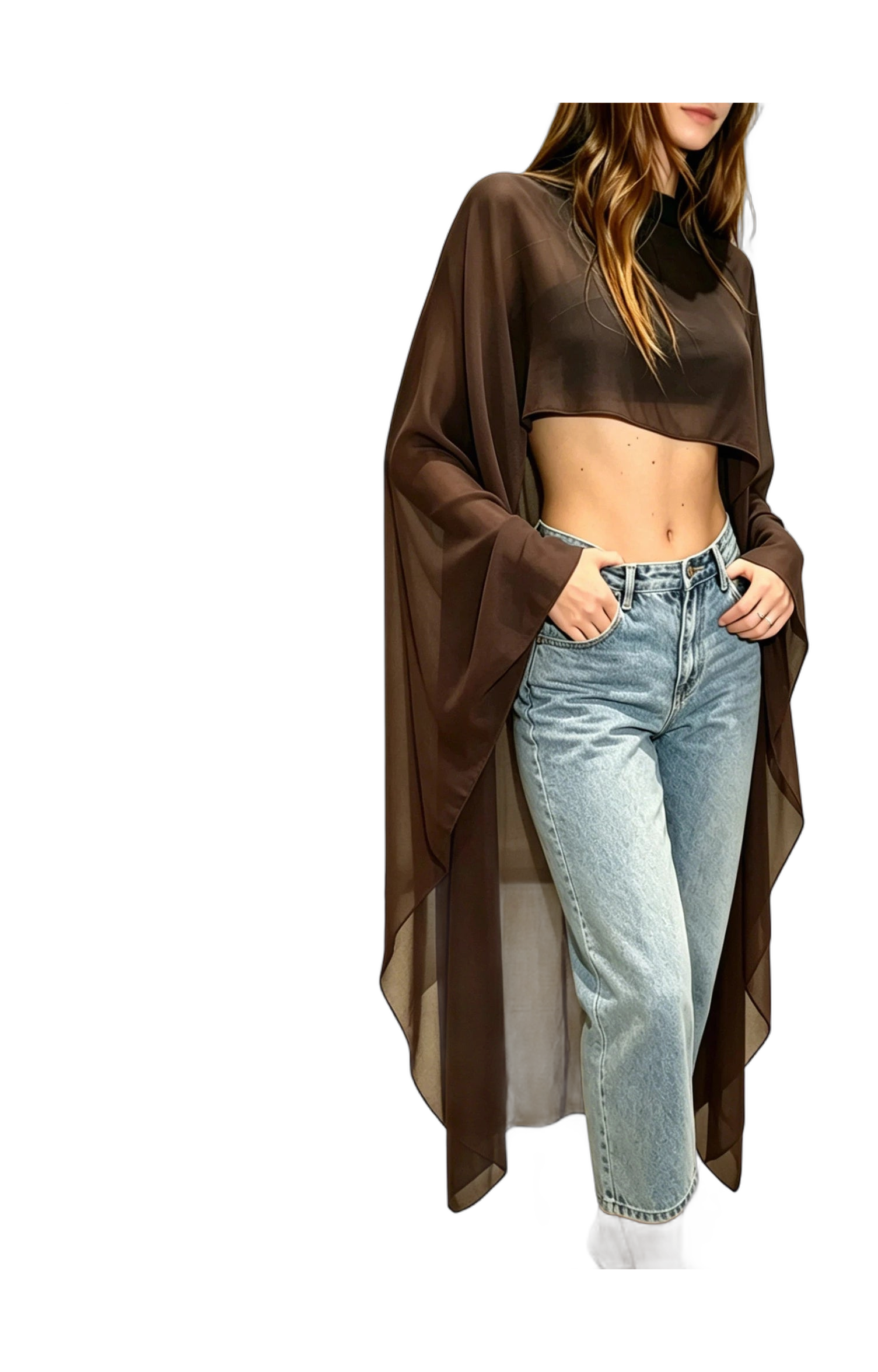 Y2K Aesthetic Women's Crop Top and Cover-Up Set