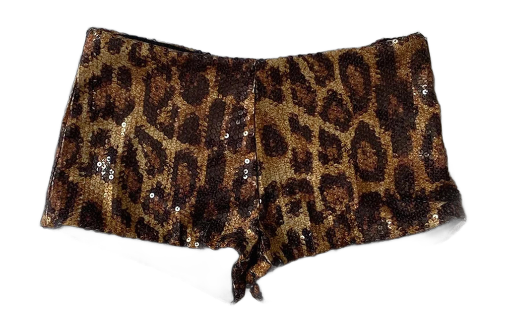Women's Print Leopard Sequined Shorts for Vacations
