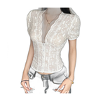 Women’s Crop Tops with Scalloped Edges for Travel