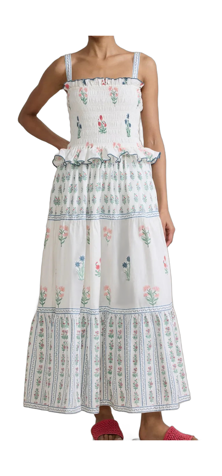 Vibrant Dress for the Summer with Tiered Design