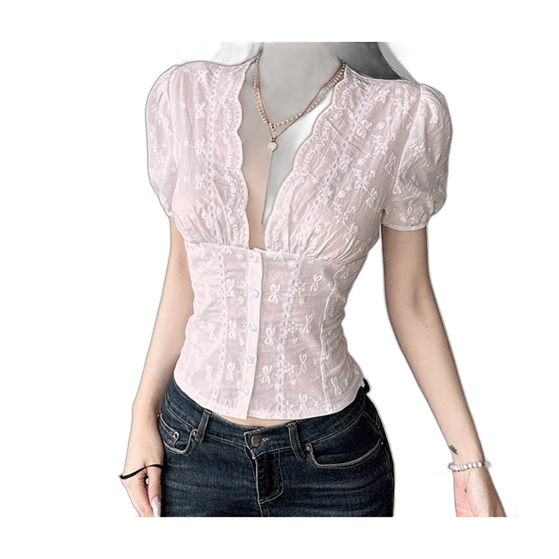 Women’s Crop Tops with Scalloped Edges for Travel