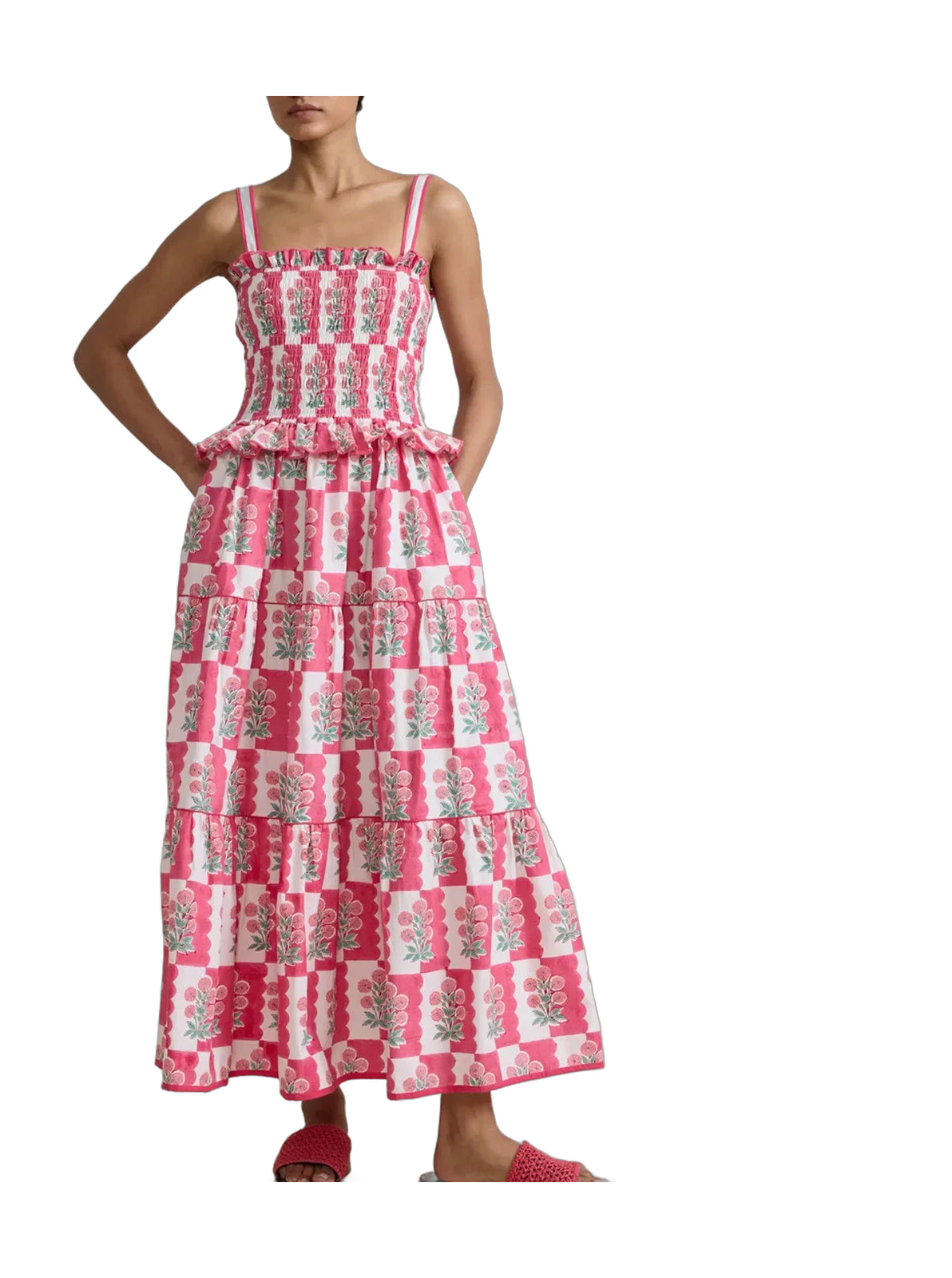 Vibrant Dress for the Summer with Tiered Design