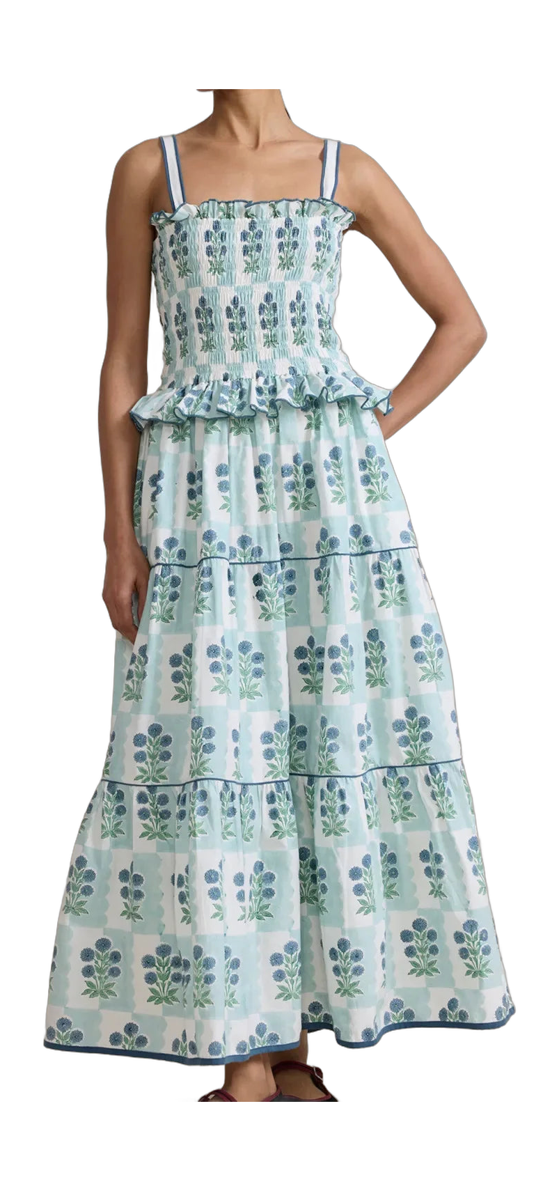 Vibrant Dress for the Summer with Tiered Design