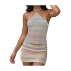 Y2K Fashion Women’s Knit Mini Skirt Set for Vacation