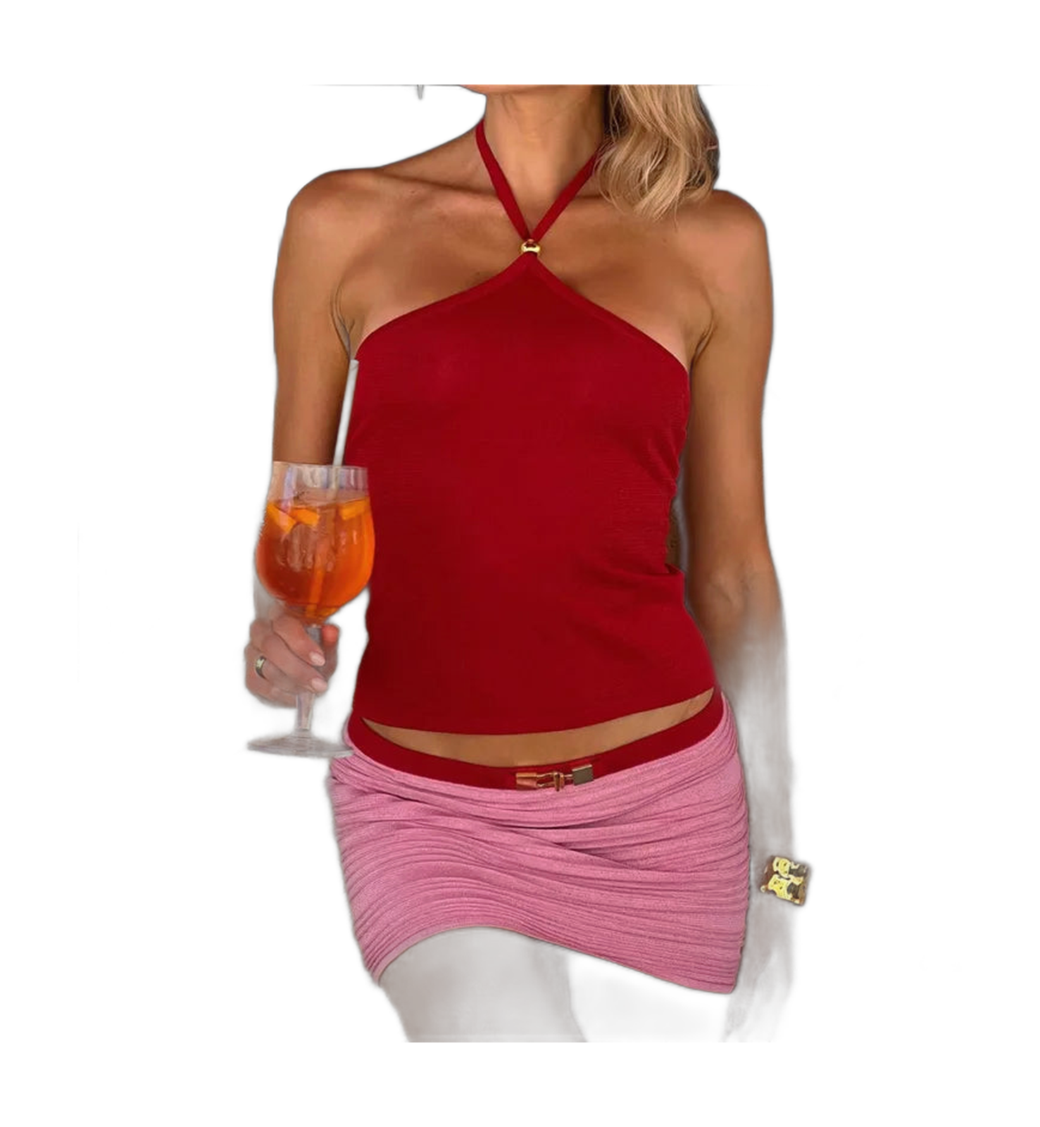 Y2K Fashion Women’s Knit Mini Skirt Set for Vacation