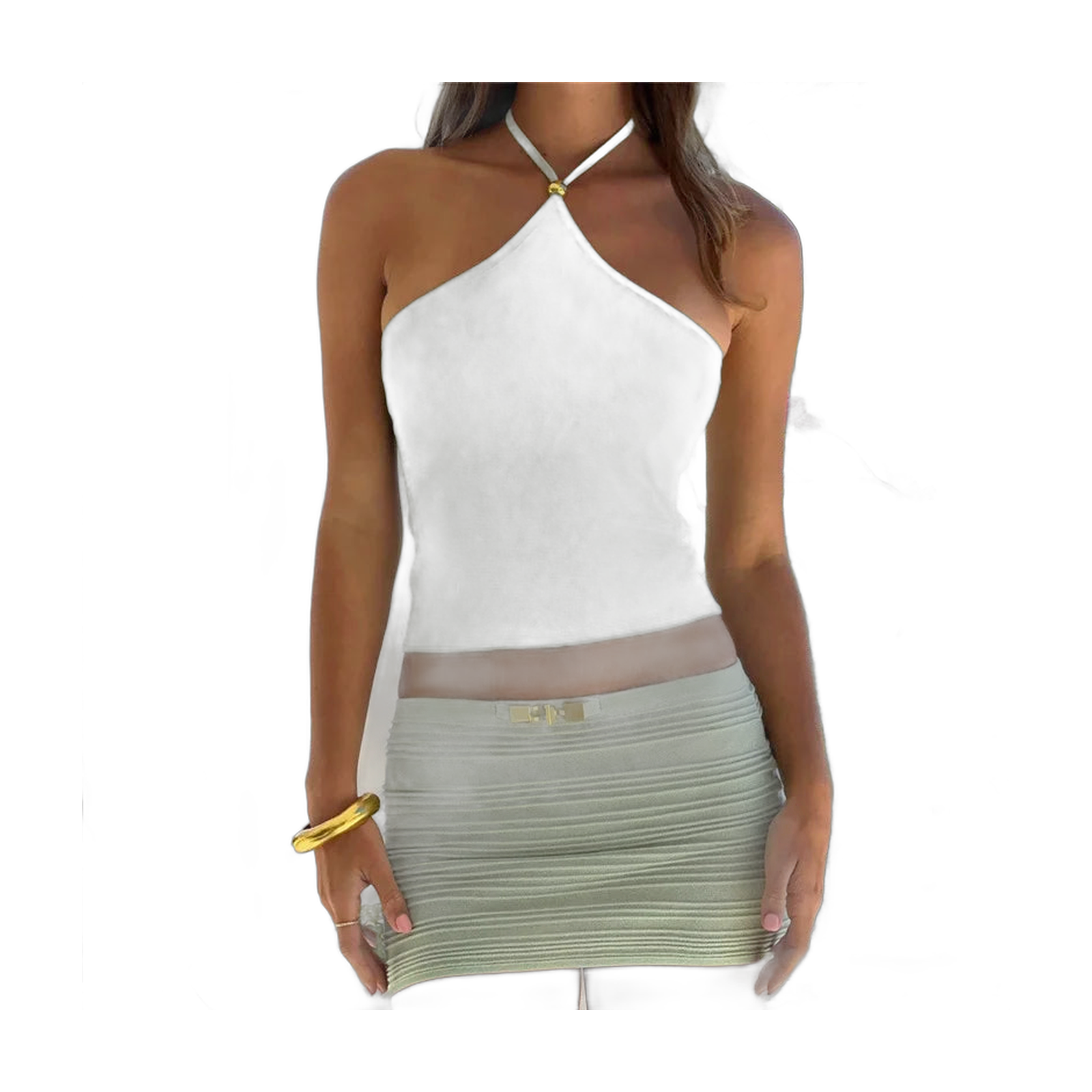 Y2K Fashion Women’s Knit Mini Skirt Set for Vacation