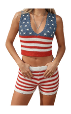 Red White Blue Tank Top Pajama Set