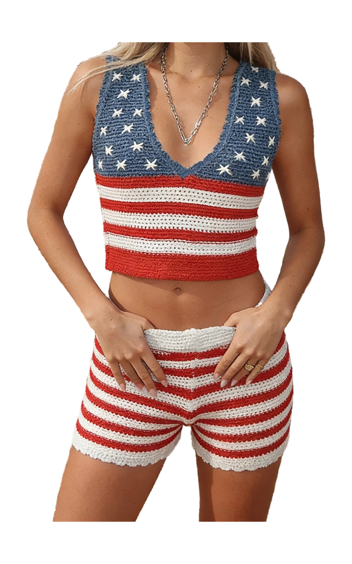 Red White Blue Tank Top Pajama Set